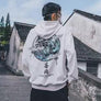 5XL Fashion Harajuku Hoodie Sweatshirt Mens Casual Black Hip Hop Japan Print Hoodie Streetwear Clothing Top Coat Winter Hoodie
