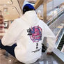 5XL Fashion Harajuku Hoodie Sweatshirt Mens Casual Black Hip Hop Japan Print Hoodie Streetwear Clothing Top Coat Winter Hoodie